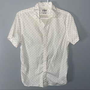 White spotted Express casual button down shirt